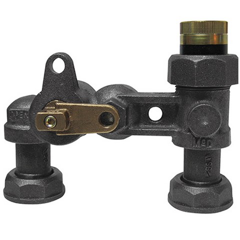 Standard Meter Bars with Integral Swivels - Back Inlet with Lockwing Valve x Top Outlet