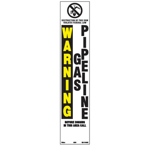 Decals Post - Warning (2-7/8" x 14"), White